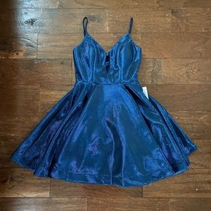 Blue/navy flowy homecoming/prom dress